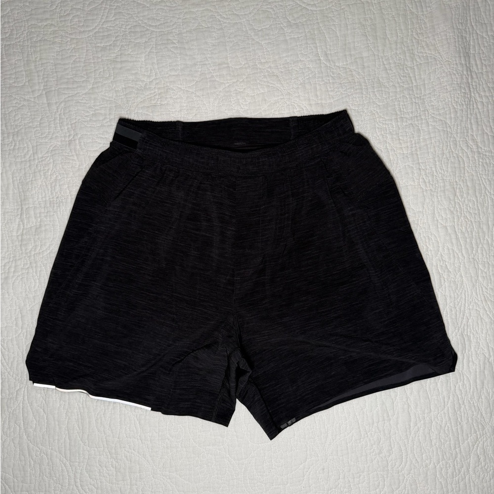 lululemon athletica Black/Charcoal Athletic Lined Shorts